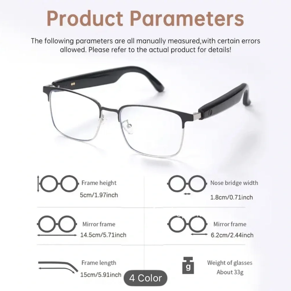 AI Translation Smart Glasses - Black